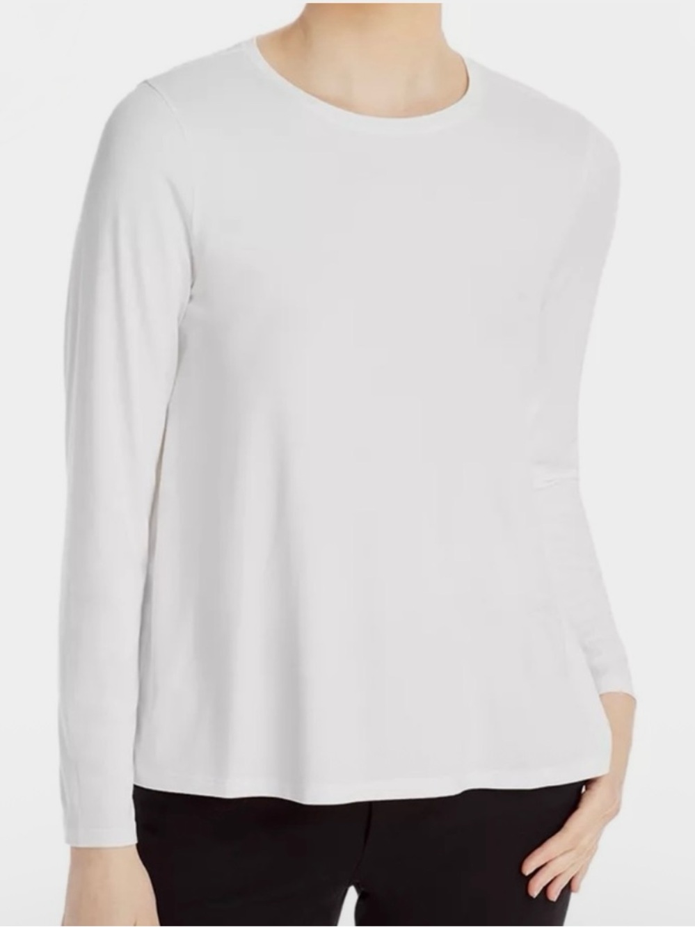 Eileen Fisher White Basic Shirt Long Sleeve Small